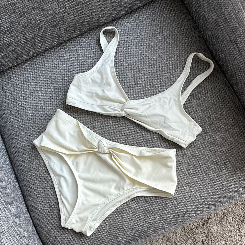 SOLID & STRIPED Cream Bikini Set